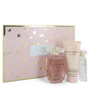 Le Parfum Elie Saab Rose Couture by Elie Saab Gift Set -- 3 oz Eau De Toilette Spray + 0.33 Mini EDT Spray + 2.5 oz Body Lotion