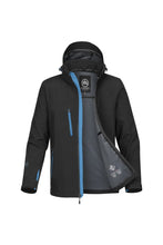 Load image into Gallery viewer, Stormtech Mens Patrol Softshell Jacket (Black/Electric Blue)