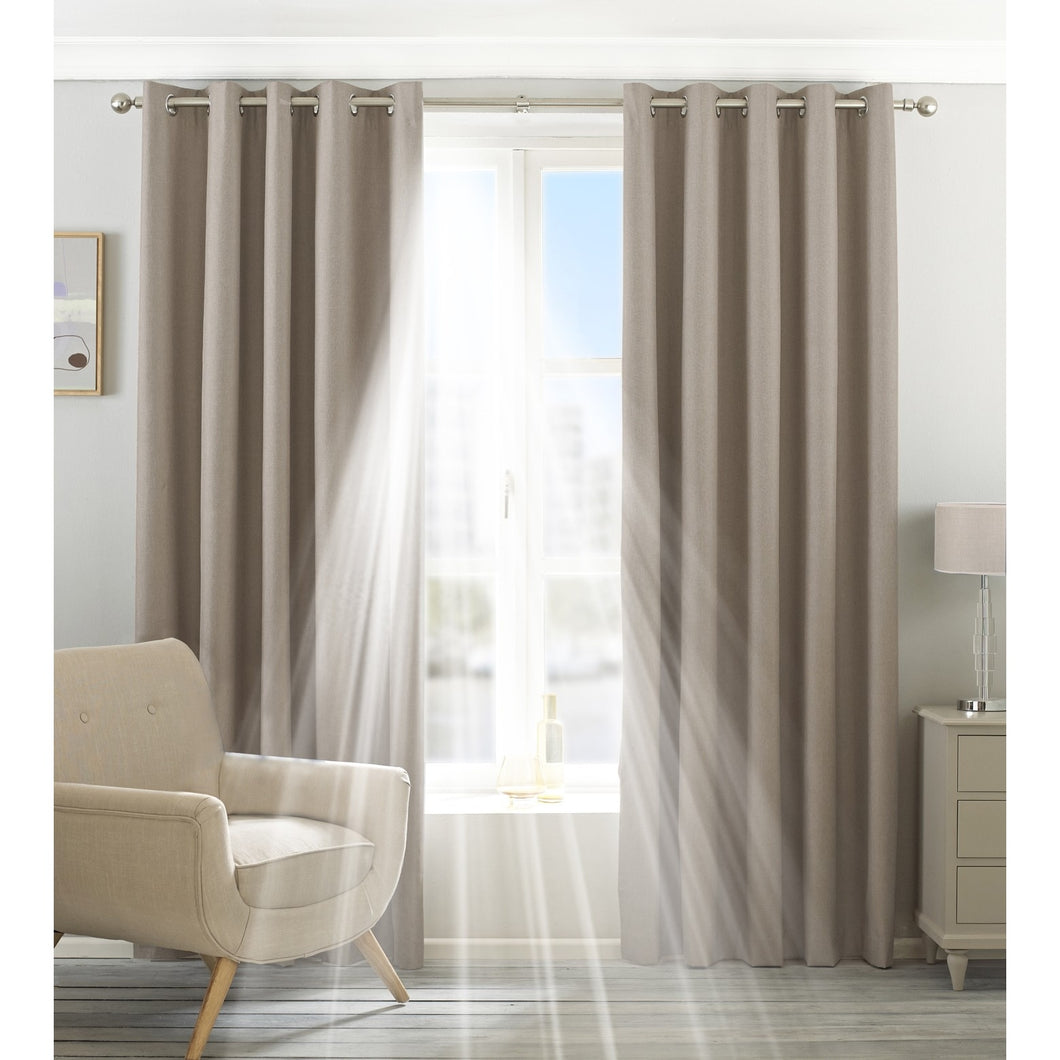 Riva Home Eclipse Blackout Eyelet Curtains (Natural) (90 x 54in (229 x 137cm))