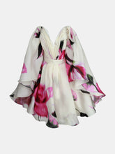 Load image into Gallery viewer, Carolina Herrera Women&#39;s White Multi Strapless Cape Bk Mini Dress - 4