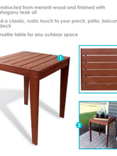 Load image into Gallery viewer, Meranti Wood with Mahogany Teak Oil Finish Outdoor Square Patio Table