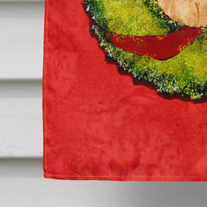 28 x 40 in. Polyester Golden Retriever Cristmas Wreath Flag Canvas House Size 2-Sided Heavyweight