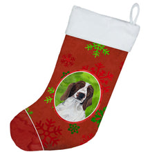 Load image into Gallery viewer, Welsh Springer Spaniel Red  Green Snowflakes Holiday Christmas Christmas Stocking