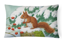 Load image into Gallery viewer, 12 in x 16 in  Outdoor Throw Pillow Winter Red Squirrel Canvas Fabric Decorative Pillow
