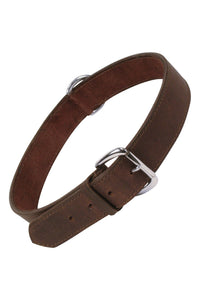 Gloria Plain Leather Dog Collar (Brown) (23.6in)