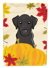Load image into Gallery viewer, 11&quot; x 15 1/2&quot; Polyester Black Labrador Thanksgiving Garden Flag 2-Sided 2-Ply