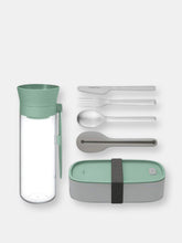 Load image into Gallery viewer, BergHOFF Leo Lunch Set, Water Bottle Flatware and Bento Box, Green