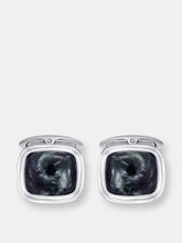 Load image into Gallery viewer, Seraphinite Stone Cufflinks in Black Rhodium Plated Sterling Silver
