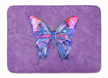 Load image into Gallery viewer, 19 in x 27 in Butterfly on Purple Machine Washable Memory Foam Mat