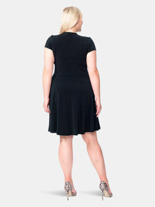 Sweetheart A-Line Dress in Black Crepe (Curve)