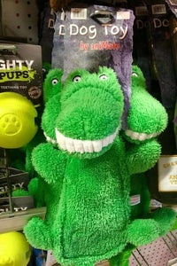 Animate Big Teeth Stuffed Head Crocodile Squeaky Toy (Green) (One Size)