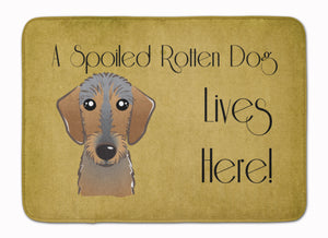 19 in x 27 in Wirehaired Dachshund Spoiled Dog Lives Here Machine Washable Memory Foam Mat