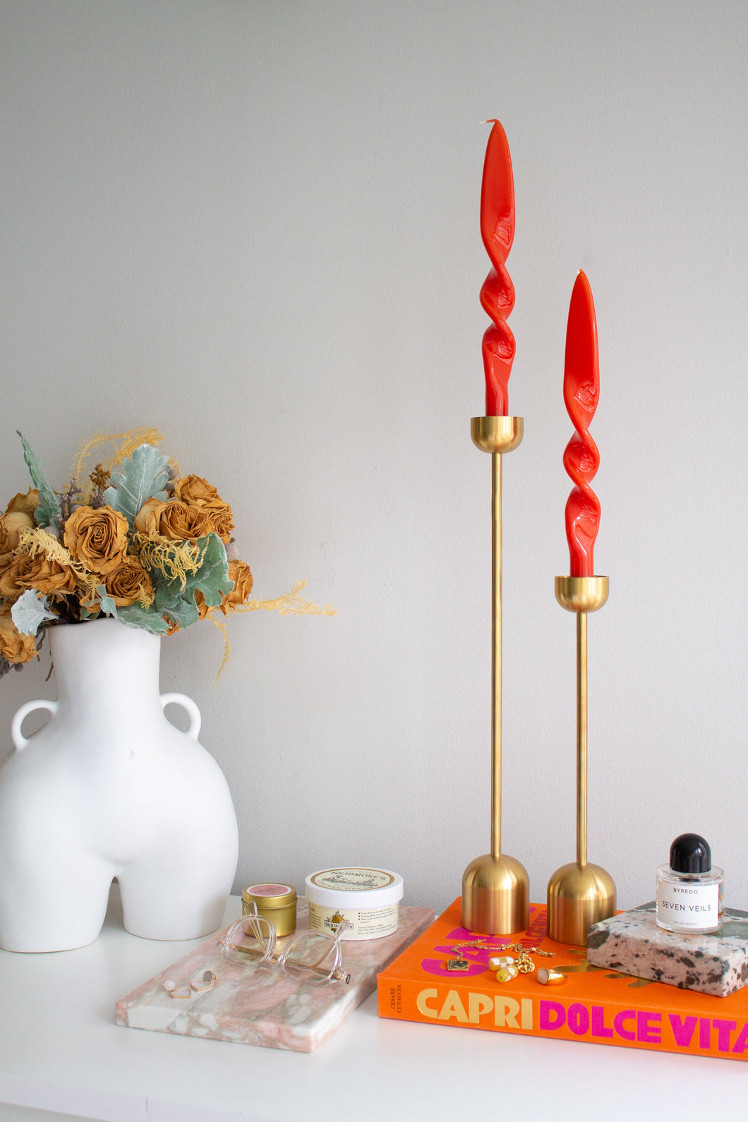 Taper Candle Set (Coral)