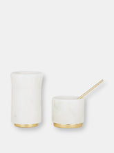 Load image into Gallery viewer, Simple Marble + Brass Creamer