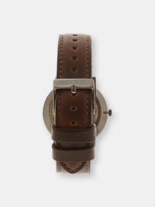 Nixon Men's Porter A10582996 Grey Leather Japanese Quartz Dress Watch