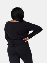 Load image into Gallery viewer, Iris V-Neck Pajama Shirt | Black