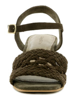 Load image into Gallery viewer, Tasha Khaki Block Heel Sandal