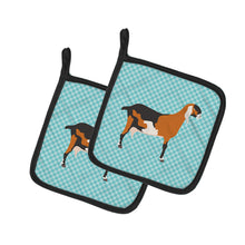 Load image into Gallery viewer, Anglo-nubian Nubian Goat Blue Check Pair of Pot Holders