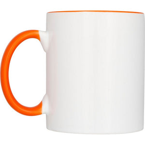 Bullet Ceramic Sublimation Mug Gift Set (Pack Of 2) (White/Orange) (One Size)