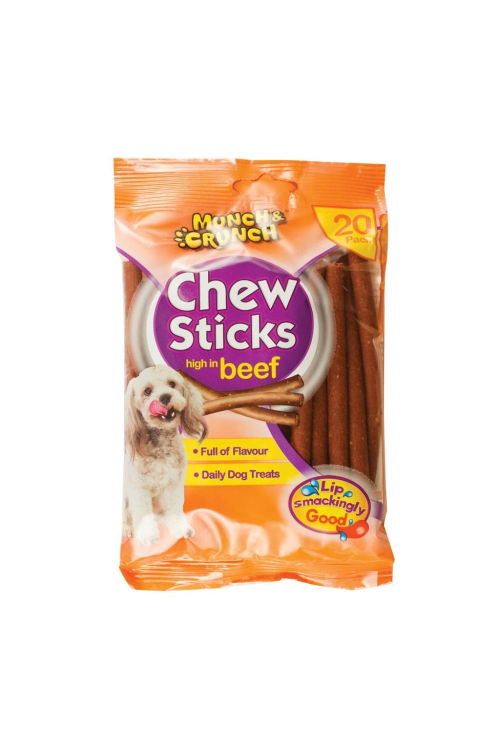 Munch & Crunch High In Beef Chew Sticks (20 Pack) (Beef) (One Size)