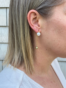 Polished Pearl + Bead Drop Earrings