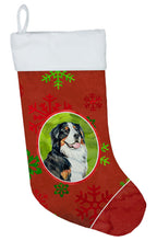 Load image into Gallery viewer, Bernese Mountain Dog Red  Green Snowflakes Holiday Christmas Christmas Stocking