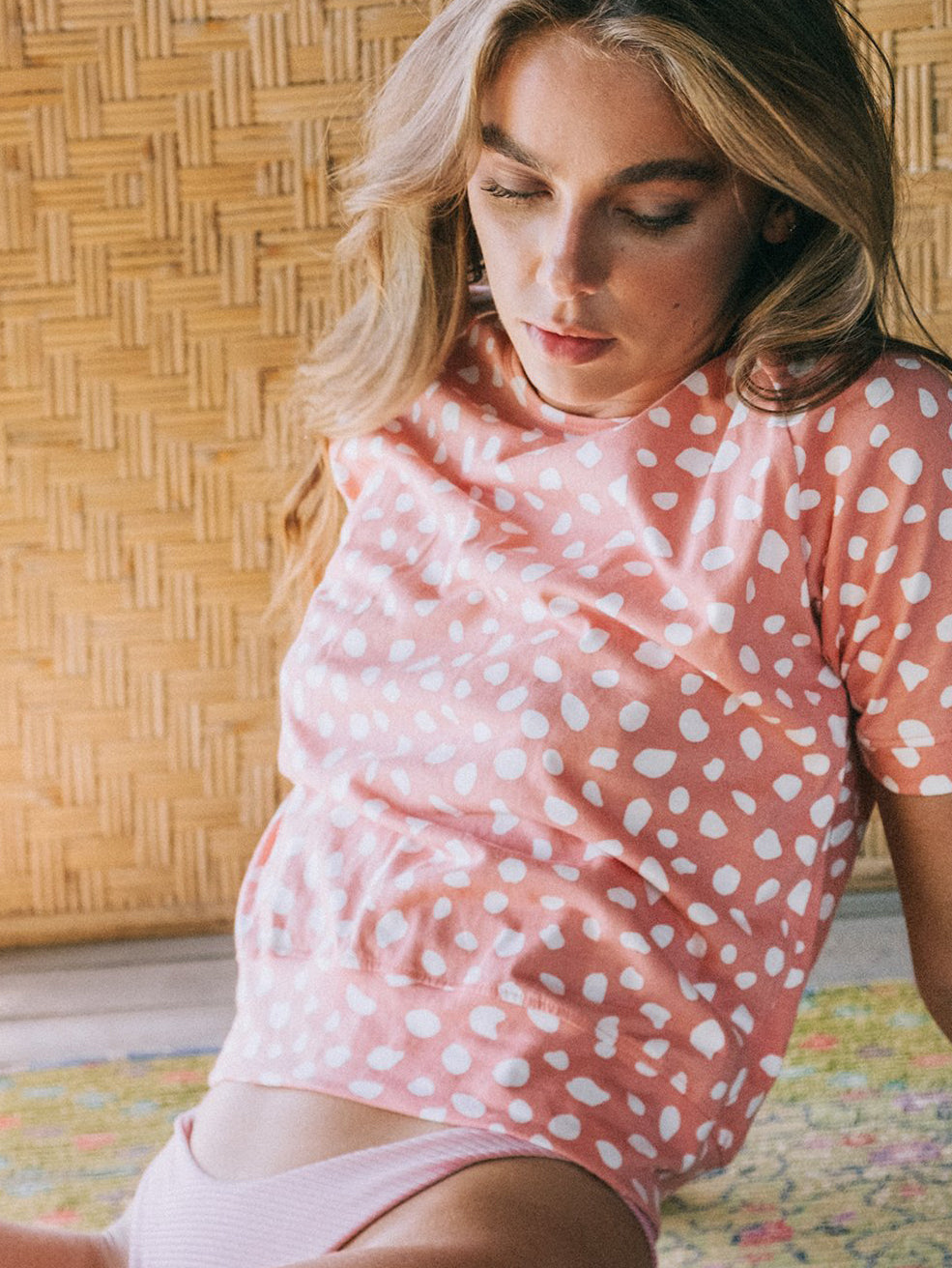 Arnoldi Organic Cotton Ragland Shirt In Pink Peach Nectar