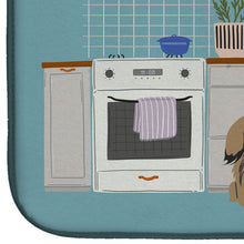 Load image into Gallery viewer, 14 in x 21 in Tan Pekingese Kitchen Scene Dish Drying Mat