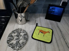 Load image into Gallery viewer, Oberhasli Goat Green Pair of Pot Holders