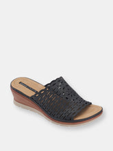 Load image into Gallery viewer, Maddy Black Wedge Sandals