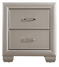 Load image into Gallery viewer, Kat 2-Drawer Silver Champagne Nightstand