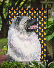 Load image into Gallery viewer, 11 x 15 1/2 in. Polyester Keeshond Candy Corn Halloween Portrait Garden Flag 2-Sided 2-Ply