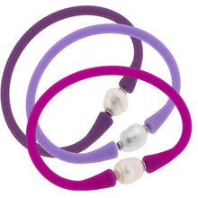 Load image into Gallery viewer, Bali Freshwater Pearl Silicone Bracelet - Stack of 3