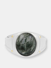 Load image into Gallery viewer, Seraphinite Iconic Stone Signet Ring in Sterling Silver