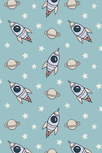 Load image into Gallery viewer, Eco-Friendly Childrens Space Rocket Wallpaper