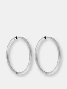 Thin Ruby Silver Earrings