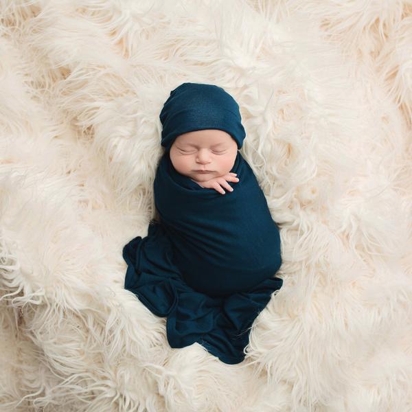 Sailor Blue Swaddle Beanie Set