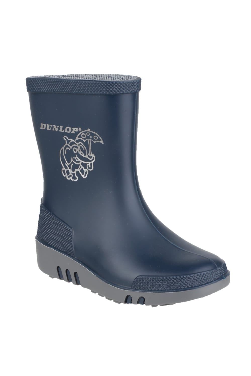 Dunlop Mini Childrens Unisex Elephant Wellington Boots (Blue/Grey)