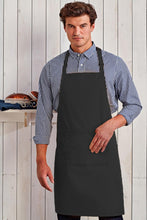 Load image into Gallery viewer, Premier Ladies/Womens Colours Bip Apron With Pocket / Workwear (Black) (One Size)