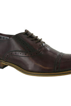 Load image into Gallery viewer, Mens Capped Lace Oxford Brogue Shoes - Brown