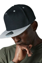 Load image into Gallery viewer, Unisex 5 Panel Contrast Snapback Cap (Pack of 2) - Black/ Grey