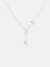 Load image into Gallery viewer, Crescent North Star Diamond Drop Necklace In Sterling Silver