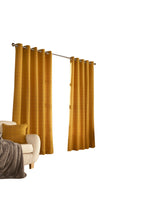 Load image into Gallery viewer, Furn Ellis Ringtop Eyelet Curtains (Ochre) (90 x 90 in)