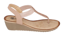 Load image into Gallery viewer, Tori Nude Wedge Sandals