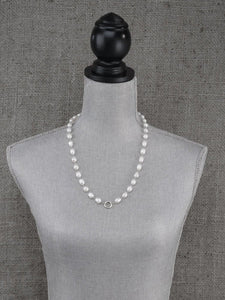 Inspired Essentials Pearl Loop Charm Necklace -24"
