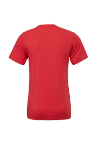 Mens Triblend Crew Neck Plain Short Sleeve T-Shirt - Red Triblend