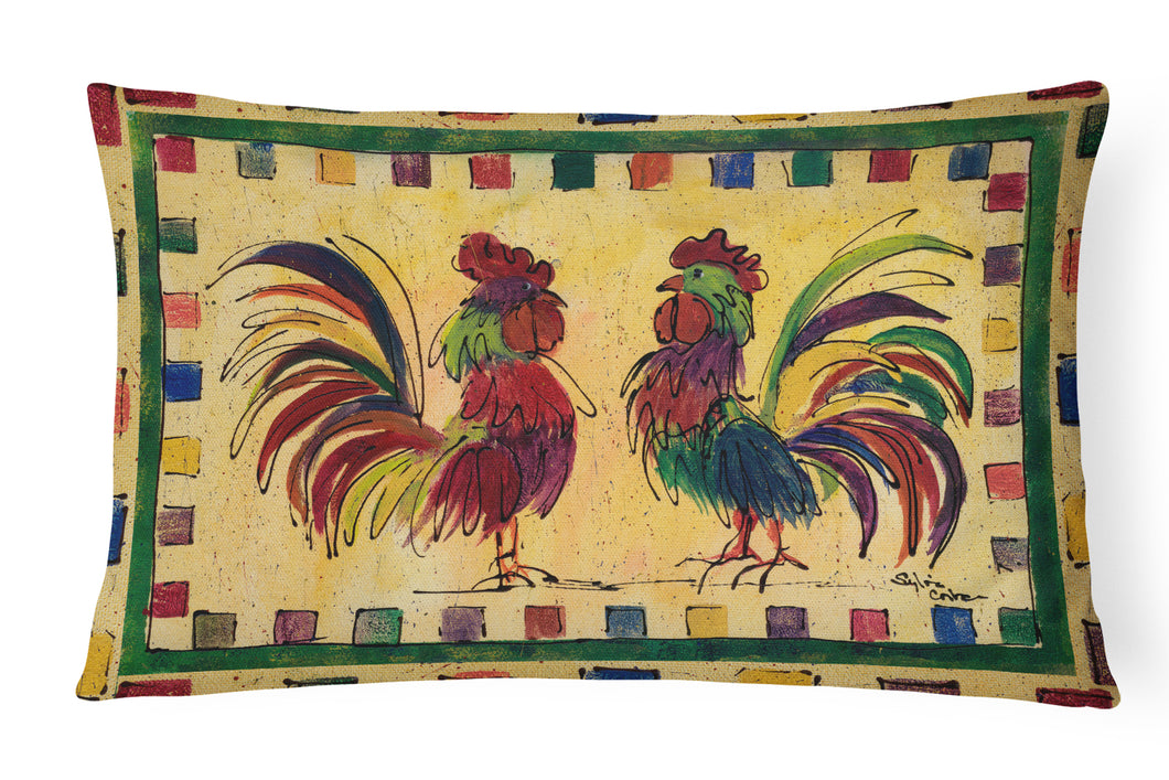 12 in x 16 in  Outdoor Throw Pillow Rooster   Canvas Fabric Decorative Pillow