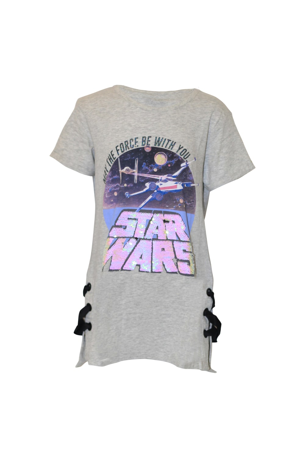 Star Wars Girls May The Force Be With You Glitter Long T-Shirt