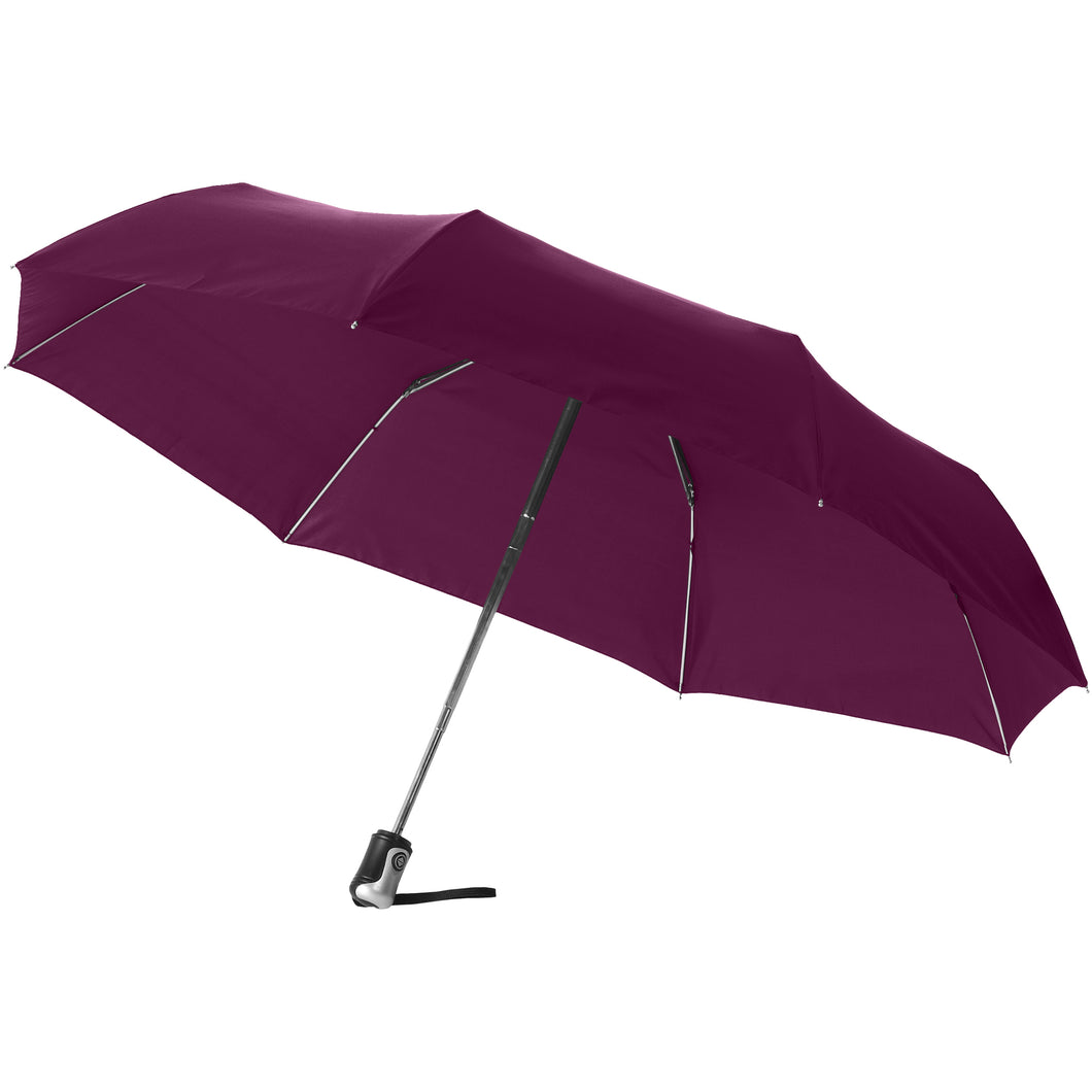 Bullet 21.5in Alex 3-Section Auto Open And Close Umbrella (Pack of 2) (Purple) (One Size)