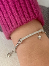 Load image into Gallery viewer, Little North Star Diamond Bar Bangle in Sterling Silver